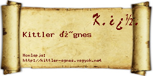 Kittler Ágnes névjegykártya